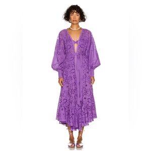 ROCOCO SAND Moss Belted Cape / Dress/ Bathing Suit Cover Up - Violet, Size Small